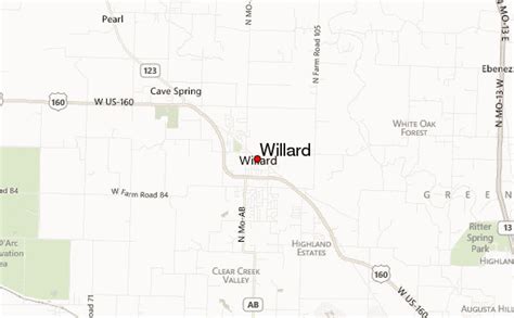 1950 Willard Missouri Map Baseball Field Map