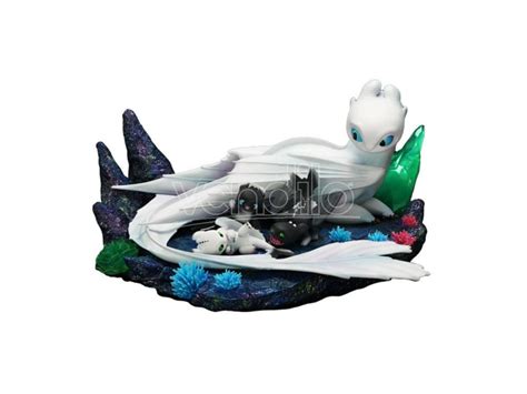 732314 How To Train Your Dragon Statue 16 Light Fury And Night Lights 36