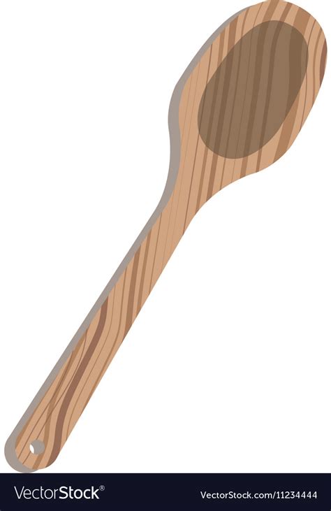 Wooden Spoon Utensil Royalty Free Vector Image