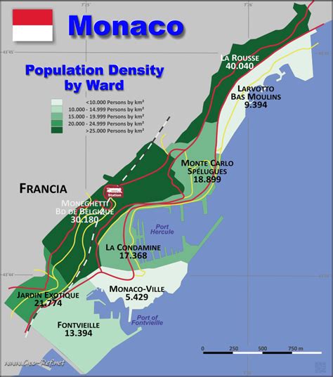 Monaco Map Administrative Divisions Map Of Monaco Life Aids