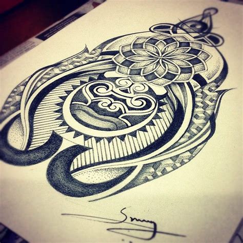 Abstract Dotwork Tribal Design Sketch Inspired By Maori Designs By