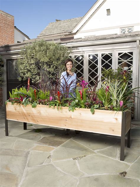 Self Watering Elevated Cedar Planter Box X Thuem Garden Plant