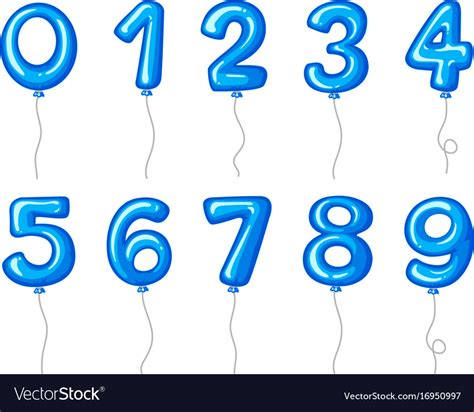 Blue Balloons Shape Of Numbers Royalty Free Vector Image