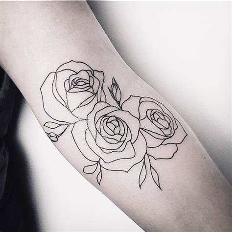 Pinterest Linell Rose Outline Tattoo Tattoos Line Tattoos