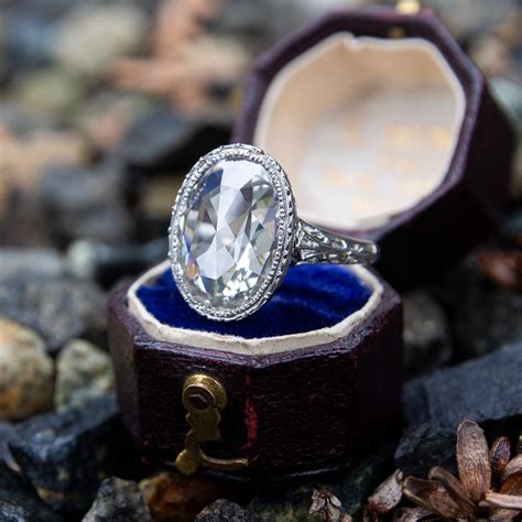 Magnificent Antique Rose Cut Diamond Filigree Bezel Engagement Ring