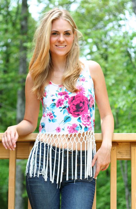 Floral Fringe Top Fringe Top Chic Boutique Southern Girl Style