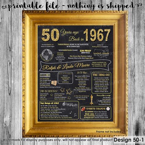 For men you could look at a gold tie, scarf or cufflinks or a gold pen. 50th Anniversary Decoration 50th Anniversary Gifts for