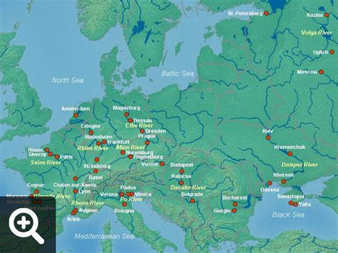 Map Of Europe Rivers And Cities