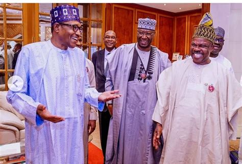president buhari s aides surprise him on his 77th birthday photos politics nigeria