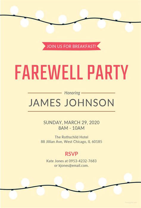 farewell invitation templates psd eps ai