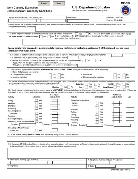 Form Owcp 5b Fill Out Sign Online And Download Fillable Pdf