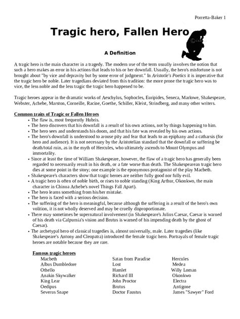 What Is A Tragic Hero Definition Examples And Common Doc Template