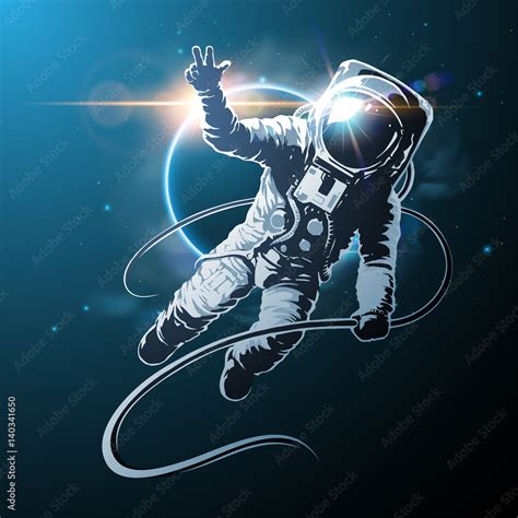 Astronaut In Space Illustration Stock Vector Adobe Stock