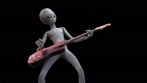 Alien Playing Bass Guitar 3 Motion Graphics Videohive