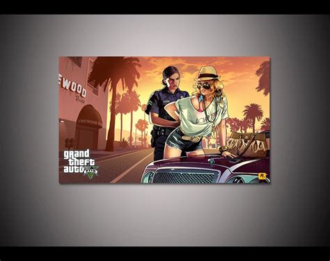 Canvas Print Painting Grand Theft Auto Gta V 5 Game Poster Modern Home