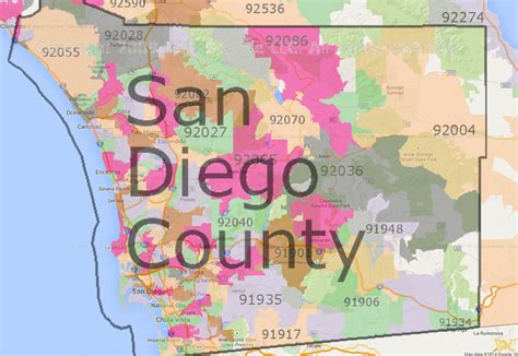 Zip Code Map North San Diego County United States Map