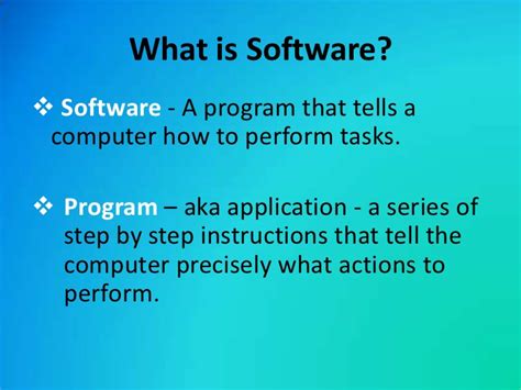 This software is able to manipulate text numbers and important types of application software are application suite, enterprise software & educational software, etc. Computer Software - 7th Grade