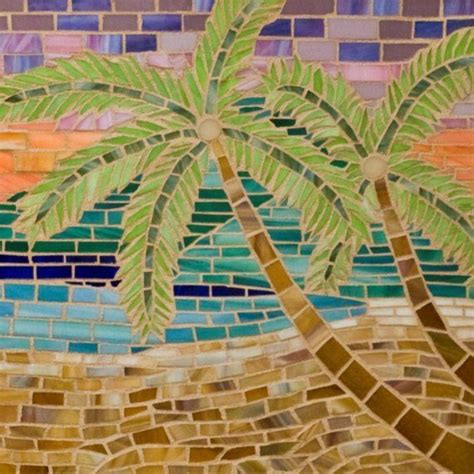 Paradise Glass Mosaic Beach Scene Etsy Mosaic Murals Mosaic Art Projects Mosaic Pictures