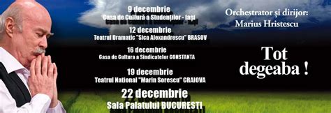 Unul dintre cei mai bogați români,caramitru jr. Concerte Tudor Gheorghe „Tot Degeaba" in luna decembrie ...