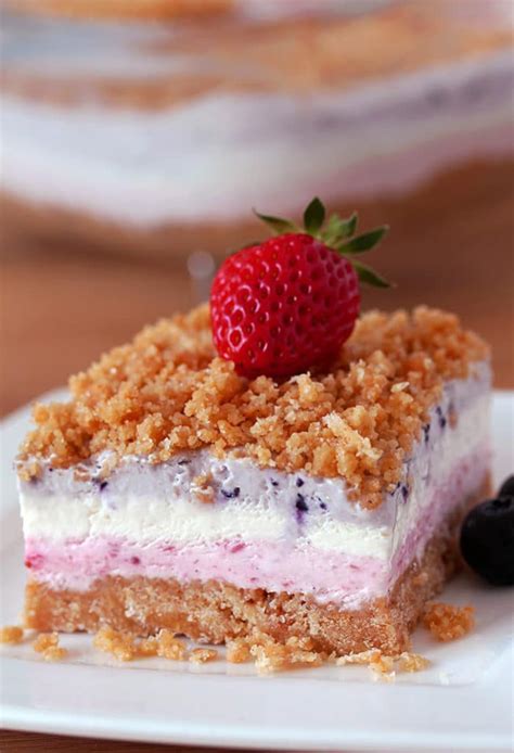 Strawberry Blueberry Frozen Dessert Is A Delicious Layered Summer Treat