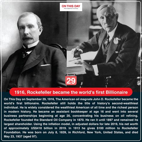 1916 Rockefeller Became The Worlds First Billionaire Ronthisday
