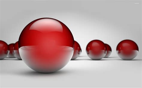 Shiny Red Spheres Wallpaper 3d Wallpapers 19684