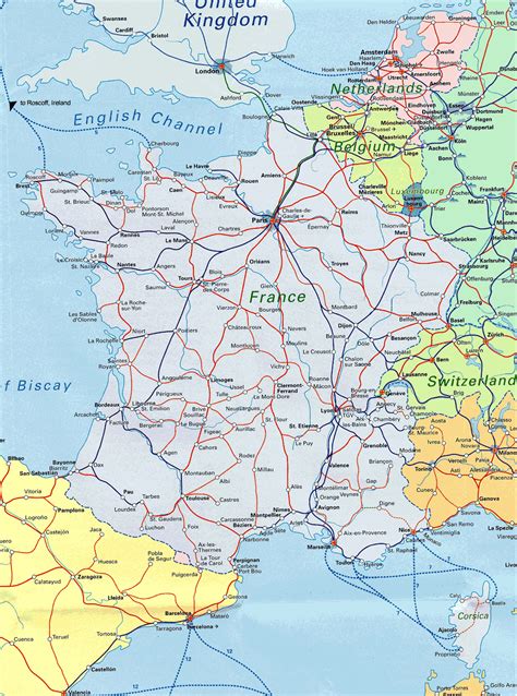 Large Railways Map Of France France Large Railways Map