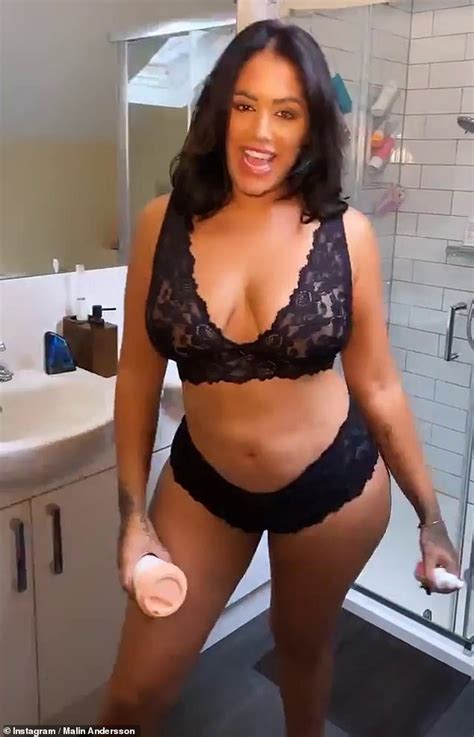 Malin Andersson Shows Off Her Curves In Black Lace Lingerie As She