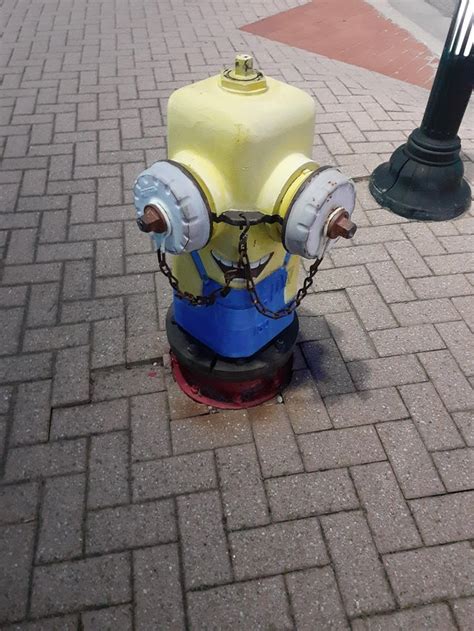 This Minion Fire Hydrant Dunno Who Painted It And Its Been Within A