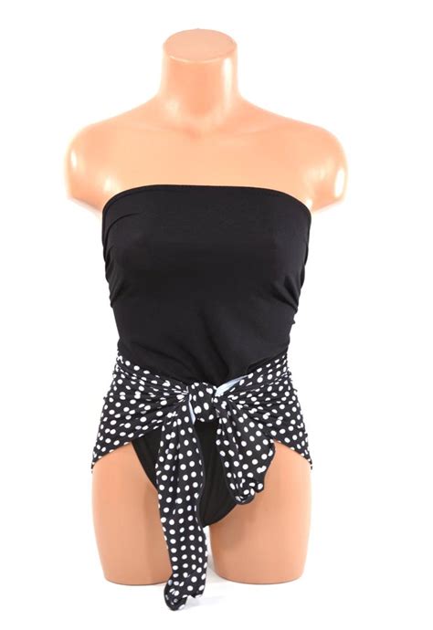 Small Bathing Suit Wrap Around Swimsuit One Wrap Polka By Hisopal