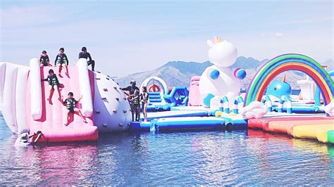 this unicorn themed inflatable island in the philippines is the magical vacation destination