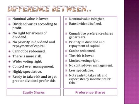 What is the difference between preference shares and ordinary shares? - Quora