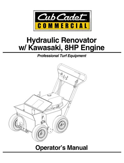 Cub Cadet Commercial Hydraulic Renovator Operators Manual Pdf Download