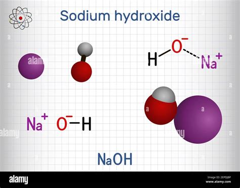Hidróxido De Sodio Sosa Cáustica Molécula De Lejía Naoh Es Una Base