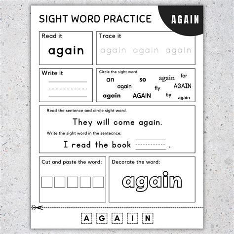 First Grade Sight Words 1st Grade Sight Words Worksheets No Prep