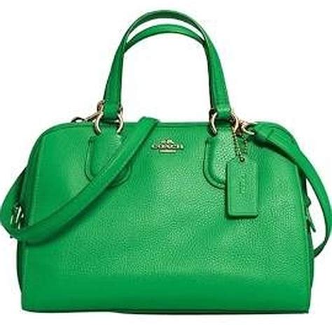 Coach 33735 Pebbled Leather Mini Nolita Satchel Green None Green