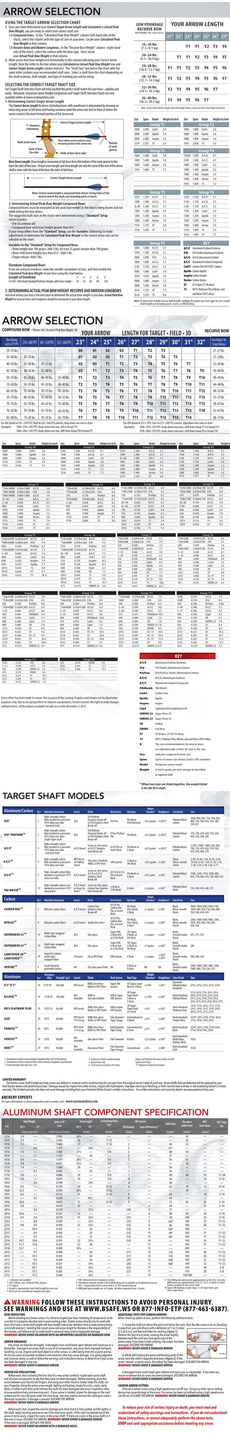 Easton Arrow Selection Chart Pregnant Baby