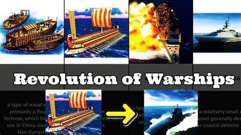 Evolution Of Warships Navy Ships All Battleships In History Youtube