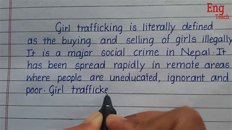 How To Write A Good English Handwriting Girl Trafficking Handwriting Eng Teach Youtube