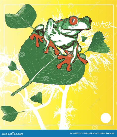 Frog On Leaf Illustration Stock Illustration Illustration Of Graphic