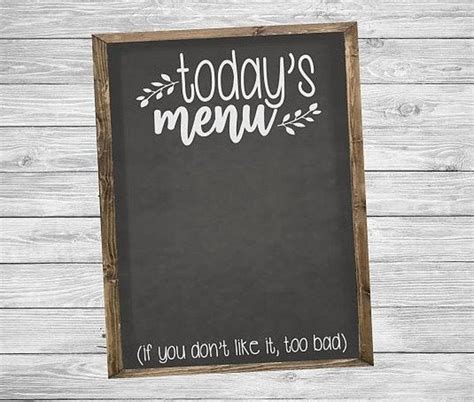 Todays Menu Decal Chalkboard Decal Meal Planner Decal Etsy