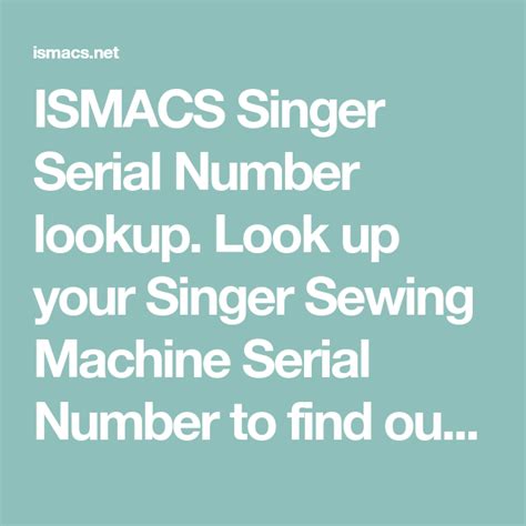 Where Do I Find The Serial Number On My Singer Sewing Machine Machinei