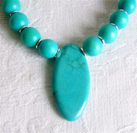 Sale On Large Peruvian Turquoise Pendant Necklace