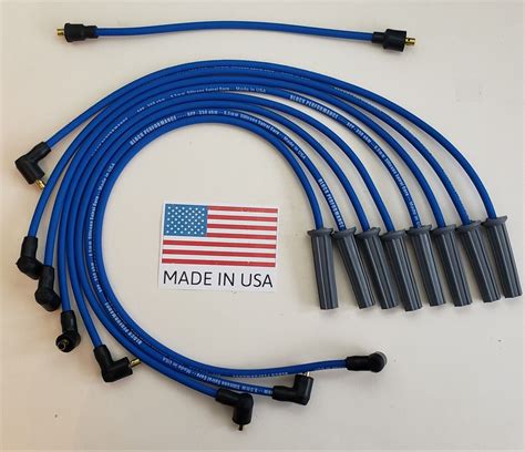 Ford 351c 351m 400 429 460 85mm Blue Spark Plug Wires For Points Cap