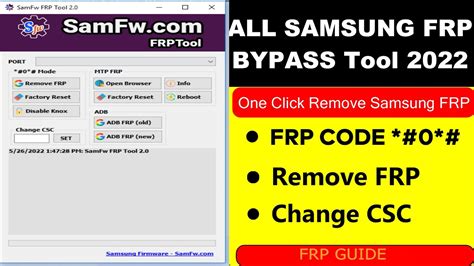 Samfw Frp Tool V Erase FRP Samsung Erase FRP New OS ADB MTP TEST MODE YouTube