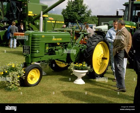 Vintage John Deere Tractor On Display At Agricultural Show In