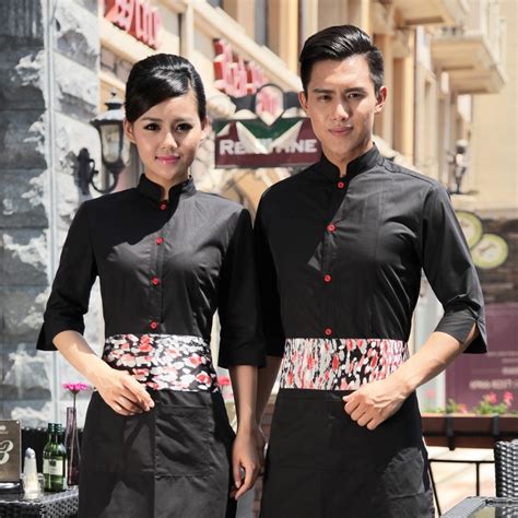 summer half sleeve floral waist japan design waiter waitress shirt uniform nowsel