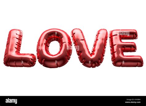 a set of four metallic balloon letters spelling the word love to commemorate valentines day on