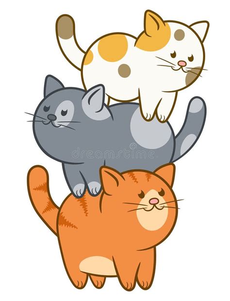 Three Cartoon Cats Stock Vector Illustration Of Vector 169862069