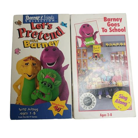 Barney Vhs Lote De 2 Películas Barney Va A La Escuela Vamos A Etsy México